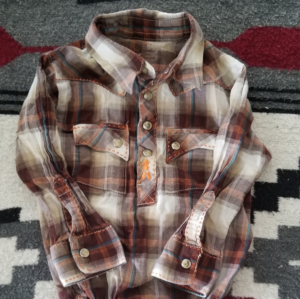 Wrangler Pearl Snap Onsie
